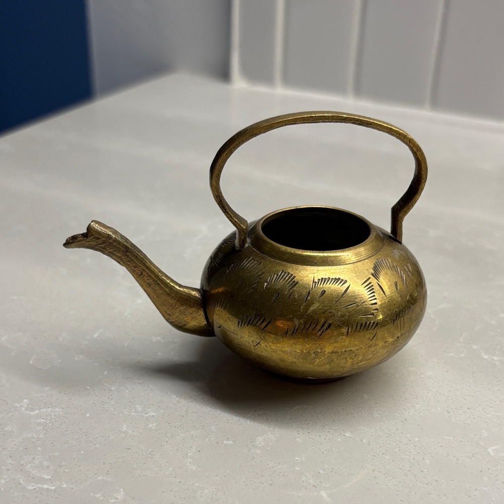 Miniature Vintage Brass Teapot